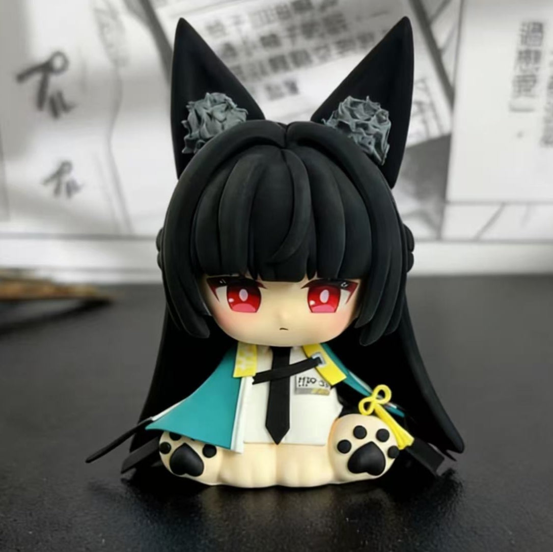 Muyo House Fanmade Fanart Meow Long Black Hair Teal Clothes with Big Ear 8CM Action Figure