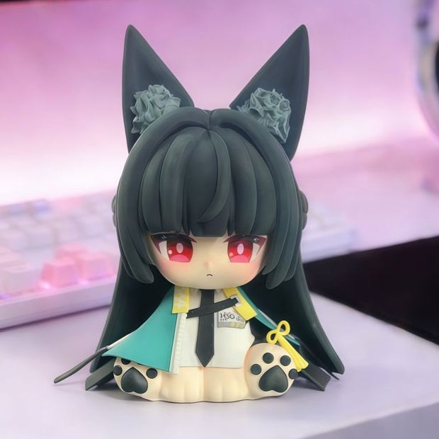 Muyo House Fanmade Fanart Meow Long Black Hair Teal Clothes with Big Ear 8CM Action Figure