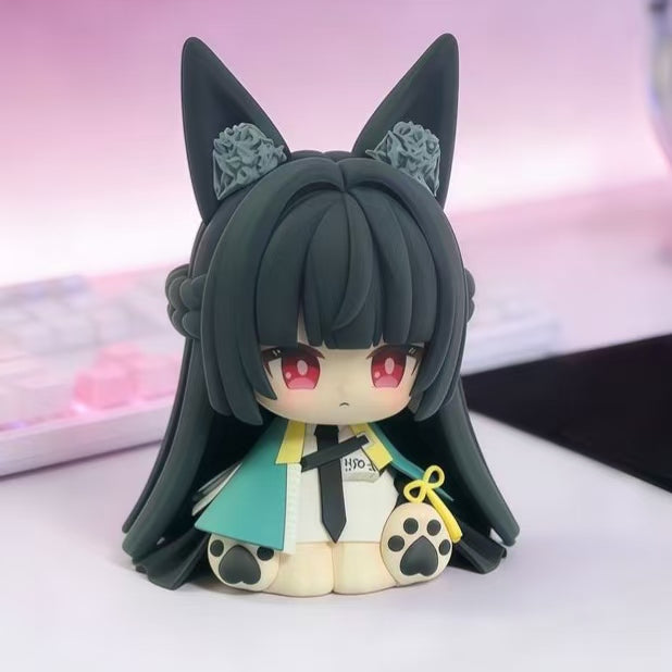 Muyo House Fanmade Fanart Meow Long Black Hair Teal Clothes with Big Ear 8CM Action Figure