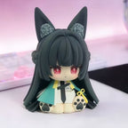 Muyo House Fanmade Fanart Meow Long Black Hair Teal Clothes with Big Ear 8CM Action Figure