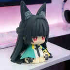 Muyo House Fanmade Fanart Meow Long Black Hair Teal Clothes with Big Ear 8CM Action Figure
