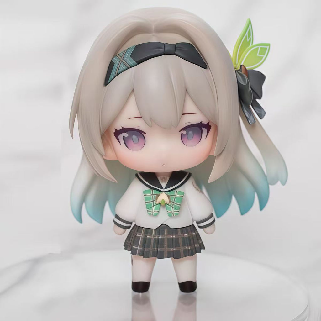 Muyo House Fanmade Fanart Long Silver-white Hair With Light Green Clothes 8CM Standing Pose Action Figure