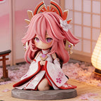Muyo House Fanmade Fanart Long Pink Hair White Clothes 13CM Siting Pose Action Figure