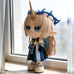 Muyo House Fanmade Fanart Long Yellow Hair Blue Clothes With Horn 13CM Action Figures
