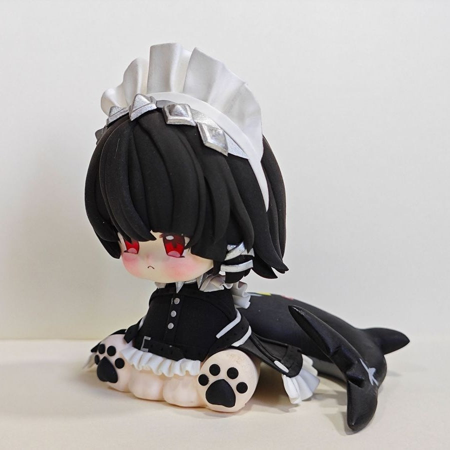 Muyo House Fanmade Fanart Meow Black Hair & Clothes With Shark Tail 8CM Action Figure