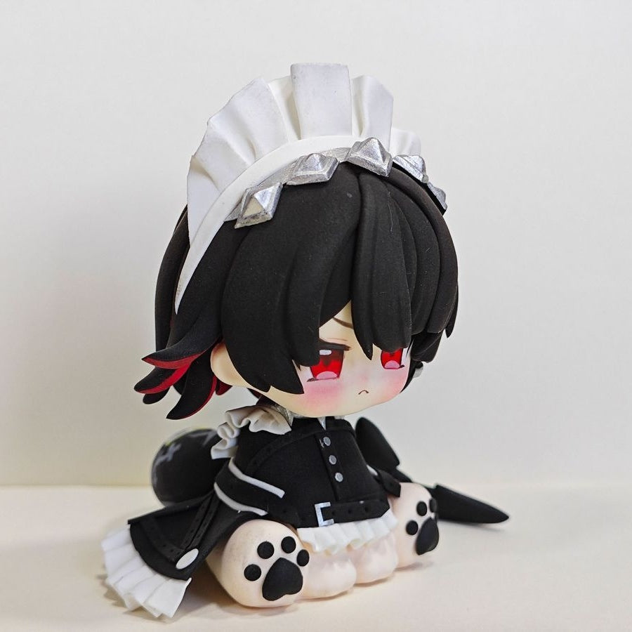 Muyo House Fanmade Fanart Meow Black Hair & Clothes With Shark Tail 8CM Action Figure