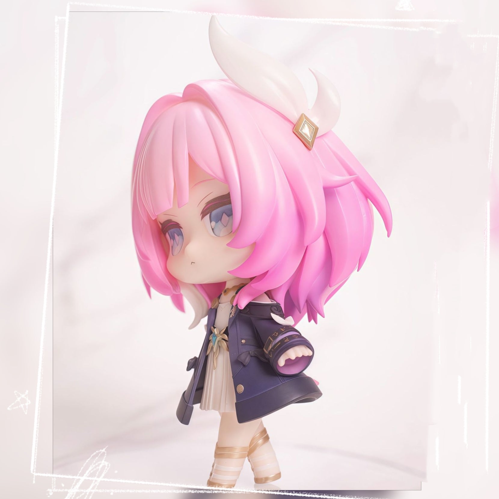 Muyo House Fanmade Fanart Pink Hair Purple Clothes 7.5CM Standing Pose Action Figure