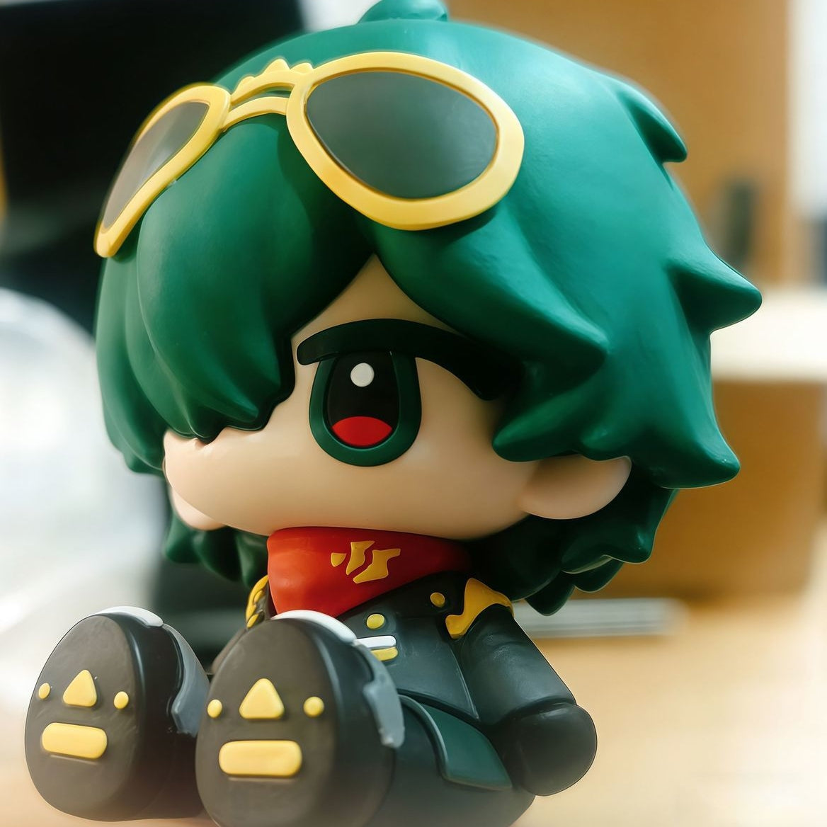 Muyo House Fanmade Fanart Long Green Hair Gray Clothes 8CM Action Figure