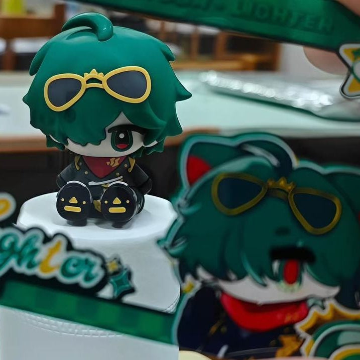 Muyo House Fanmade Fanart Long Green Hair Gray Clothes 8CM Action Figure