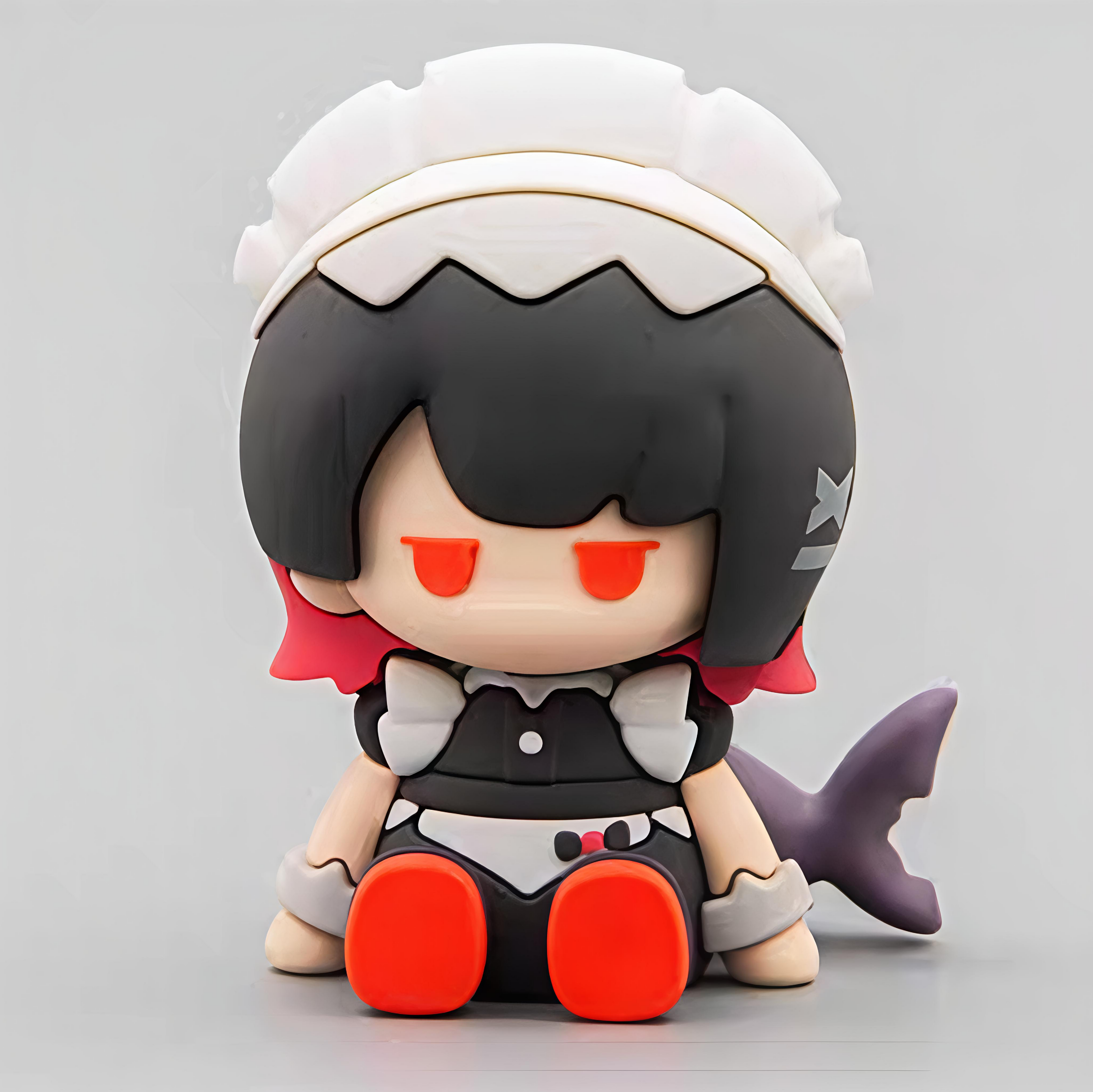 Muyo House  Cute Q Style Black Hair & Clothes  Action Figures 7CM