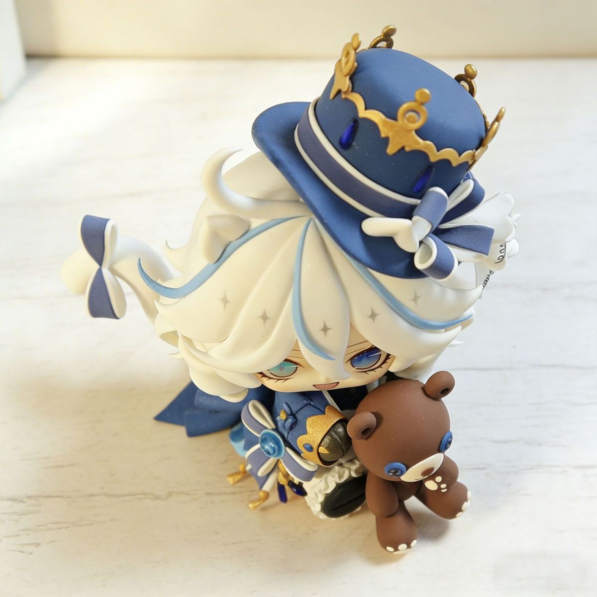 Muyo House Fanmade Blue Hat White Hair Blue Clothes   Action Figure