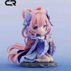 Muyo House Fanmade Fanart Long Pink Hair Purple Clothes 13CM Siting Pose Action Figure