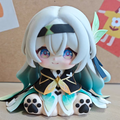 Muyo House Fanmade Fanart Long Silver-white Hair With Light Green Clothes 6CM Siting Pose Action Figure