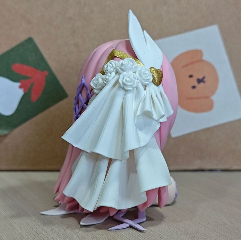 Muyo House Fanmade Fanart Pink Hair White Clothes 8CM Action Figure