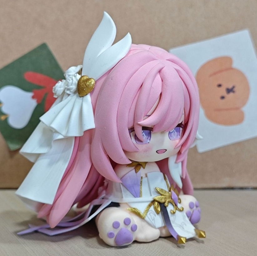 Muyo House Fanmade Fanart Pink Hair White Clothes 8CM Action Figure