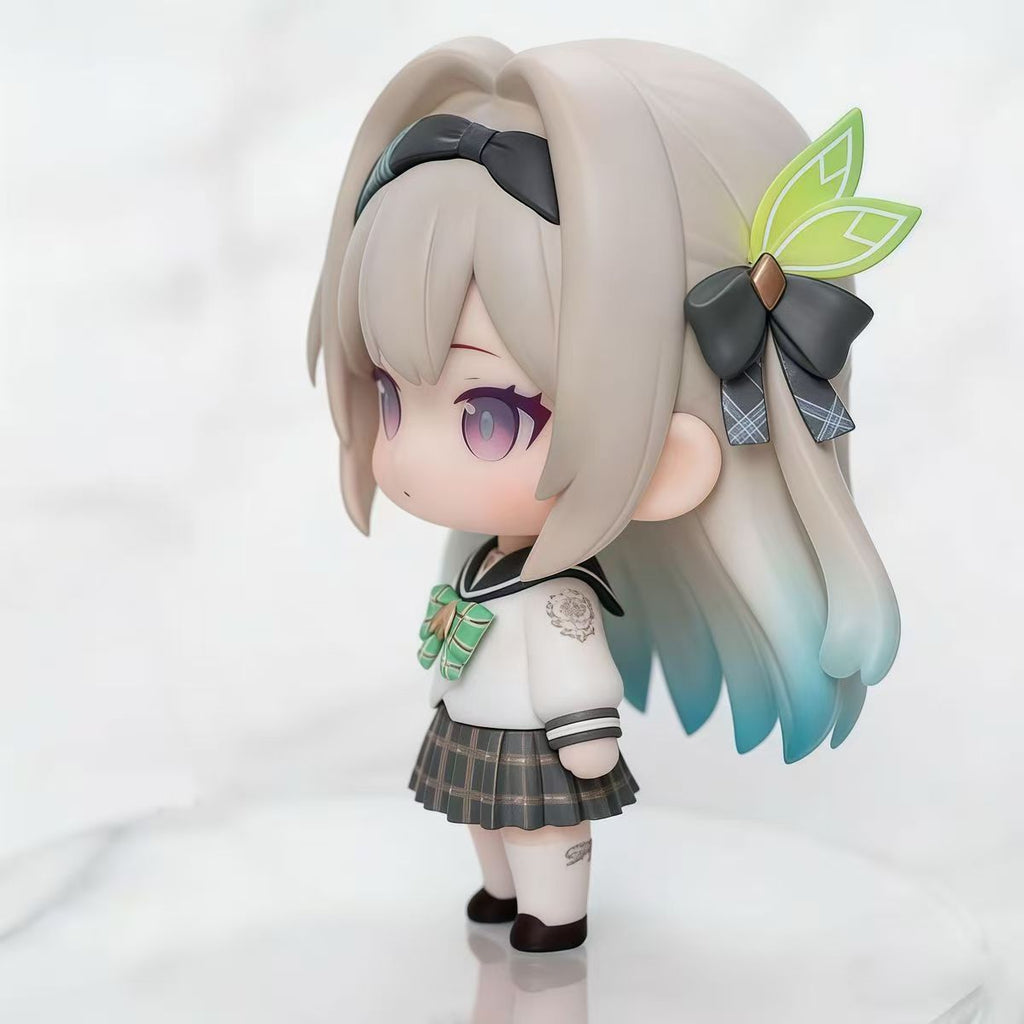 Muyo House Fanmade Fanart Long Silver-white Hair With Light Green Clothes 8CM Standing Pose Action Figure