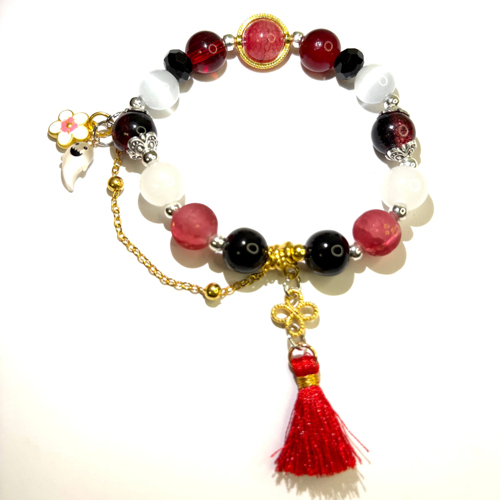 Muyo Hose Genshin Impact Fanart  Hutao Hu Tao Cherries Snow-Laden Inspired Round Bracelet