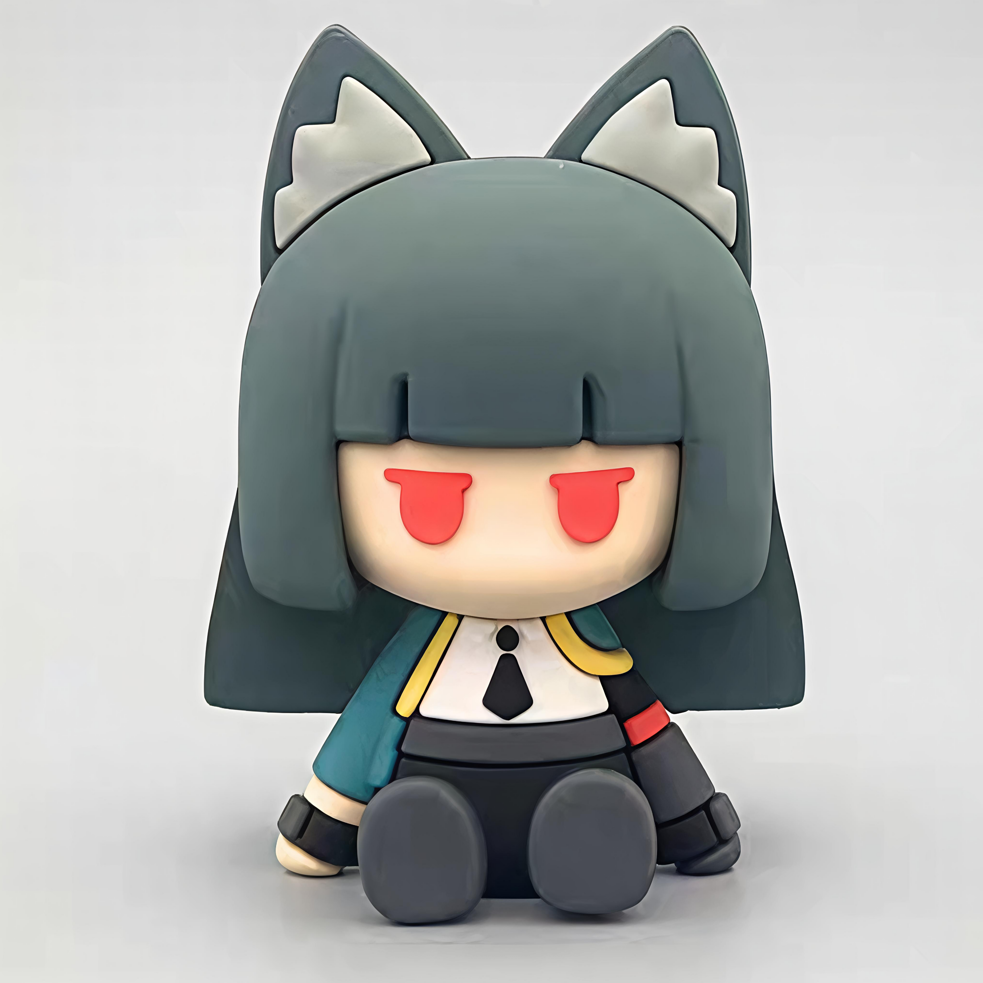 Muyo House  Cute Q Style Black Hair & Clothes  Action Figures 7CM