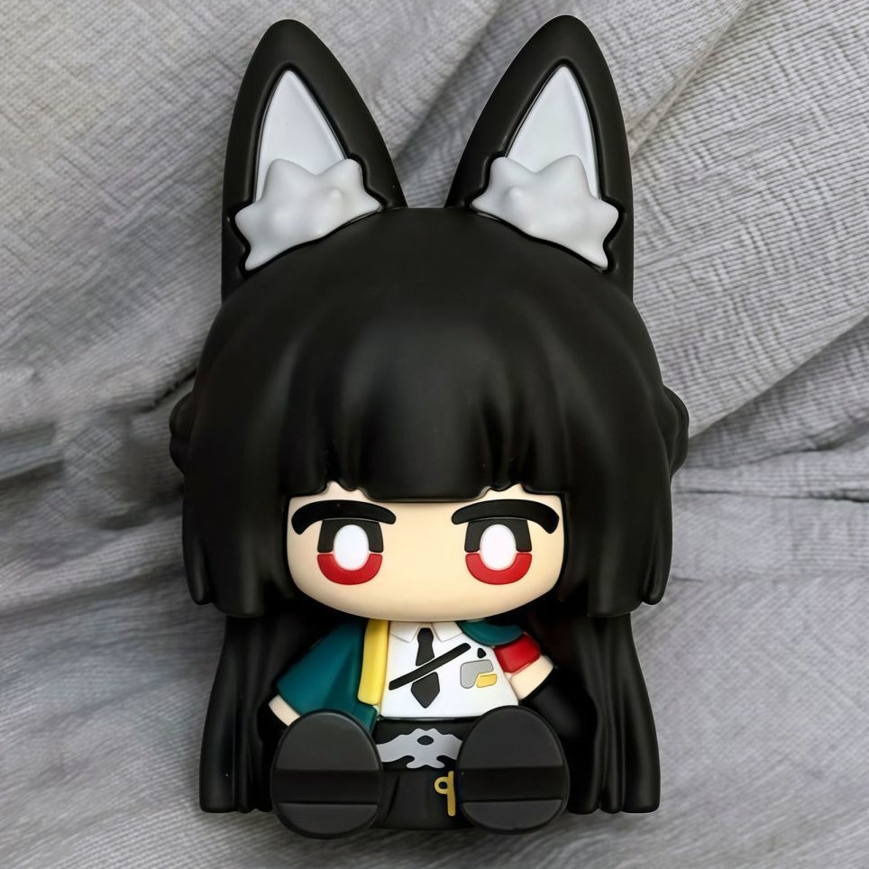Muyo House Fanmade Fanart Long Black Hair Teal Clothes with Big Ear 8CM Action Figure