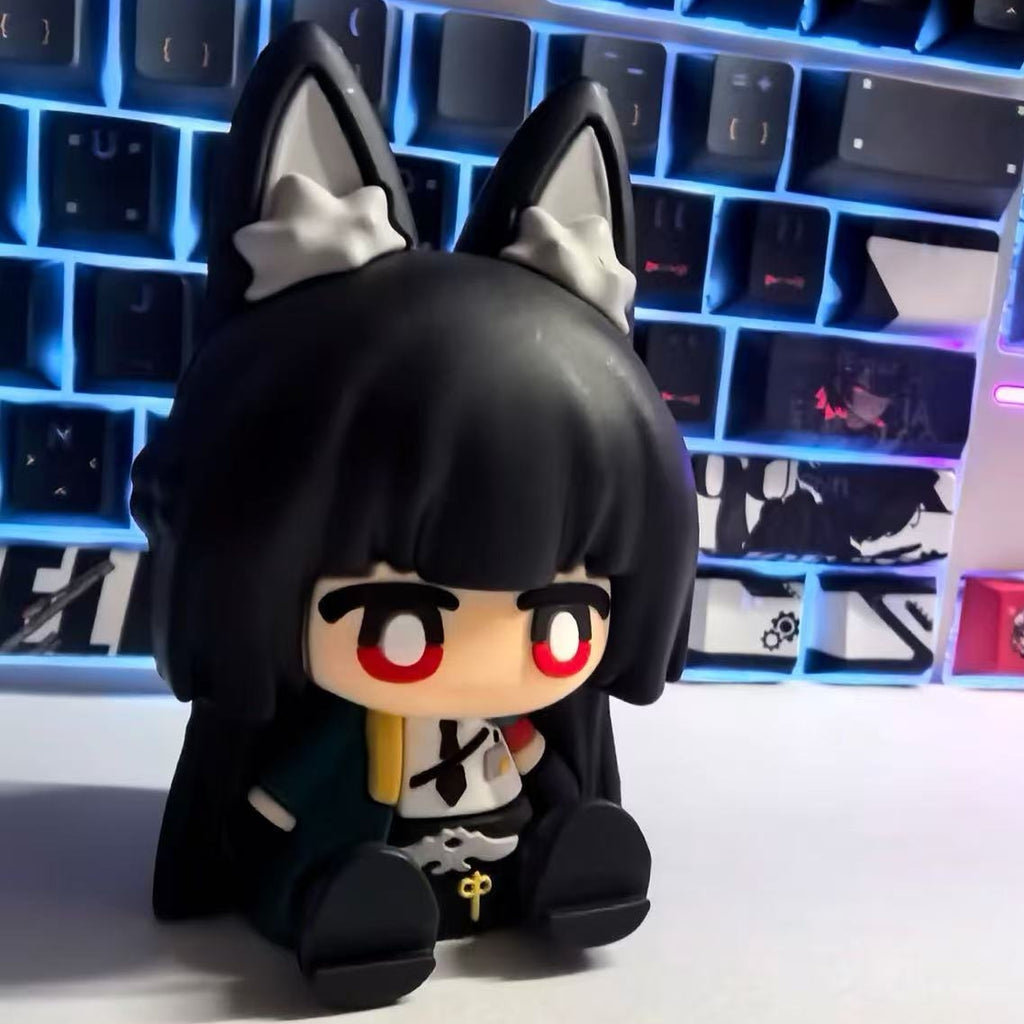 Muyo House Fanmade Fanart Long Black Hair Teal Clothes with Big Ear 8CM Action Figure