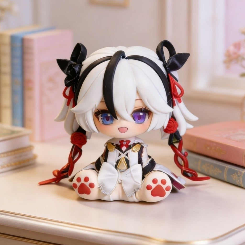 Muyo House Fanmade Fanart White Hair & Clothes With Long Braids 8CM Action Figure