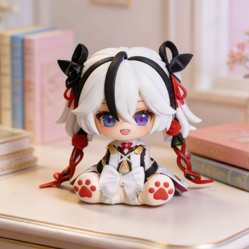 Muyo House Fanmade Fanart White Hair & Clothes With Long Braids 8CM Action Figure