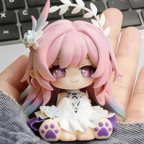 Muyo House Fanmade Fanart Long Pink Hair White Clothes With Roses 8CM Action Figures