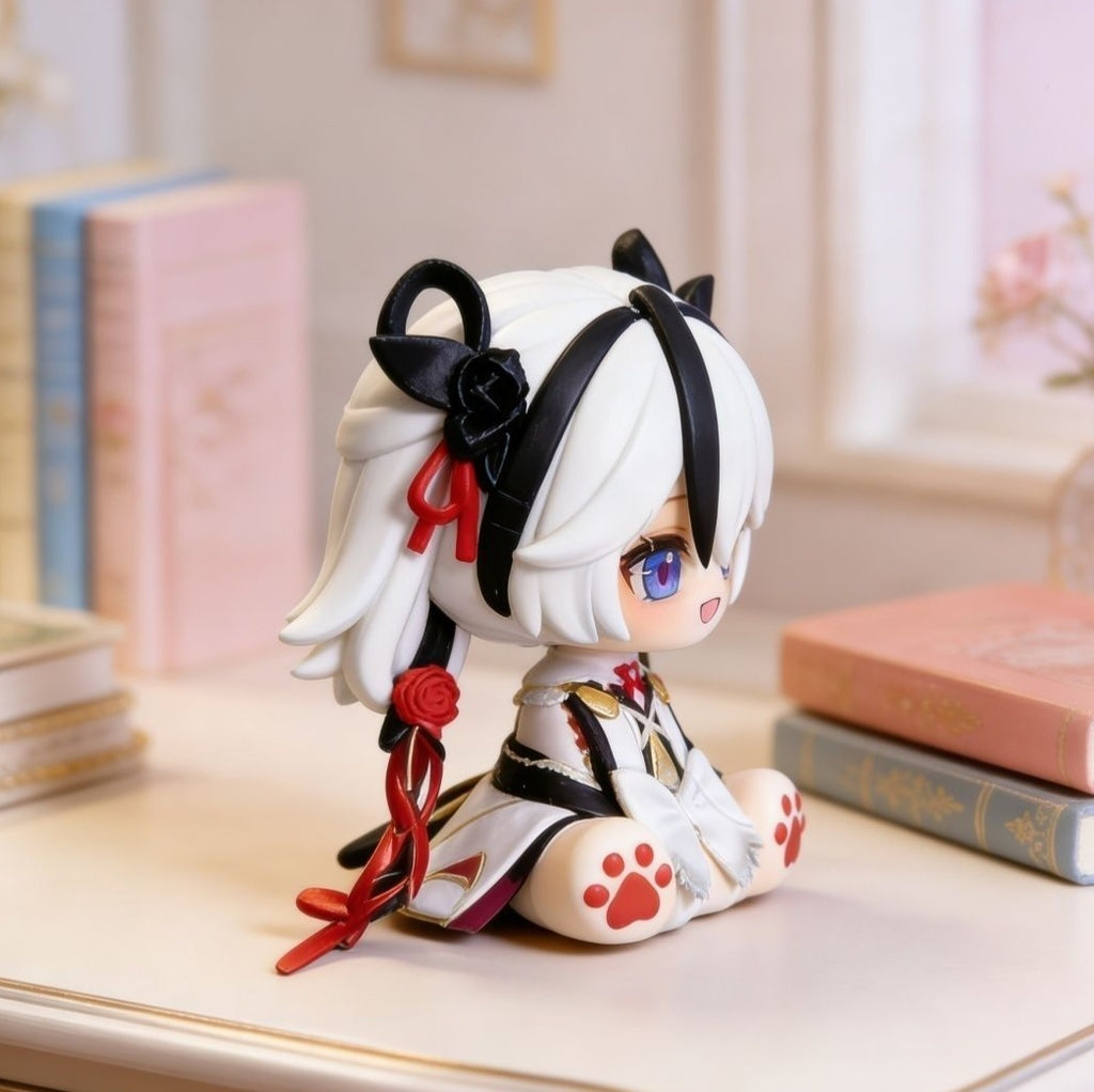 Muyo House Fanmade Fanart White Hair & Clothes With Long Braids 8CM Action Figure