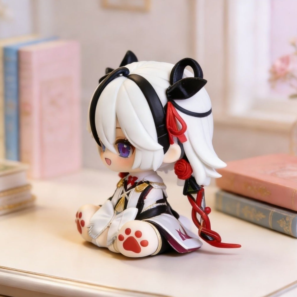 Muyo House Fanmade Fanart White Hair & Clothes With Long Braids 8CM Action Figure
