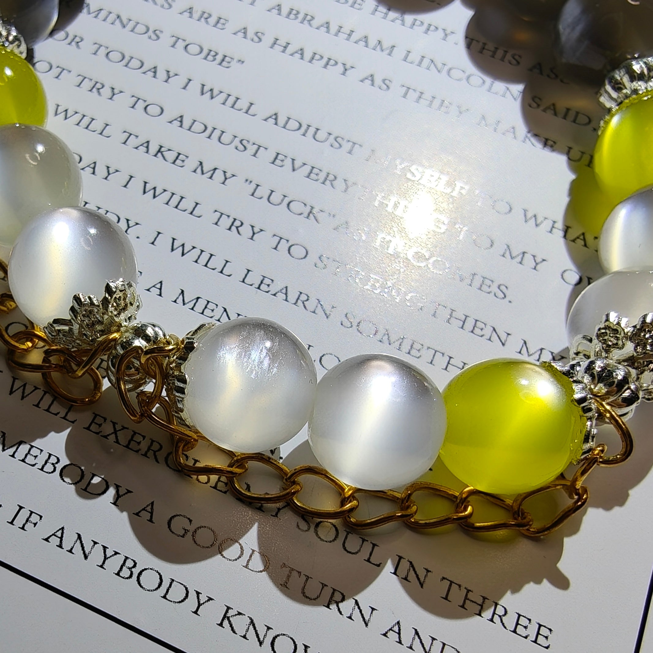 Muyo Hose KPop Demon Hunters Huntrix Zoey ALL White Performance Suit Inspired Round Beads Bracelet