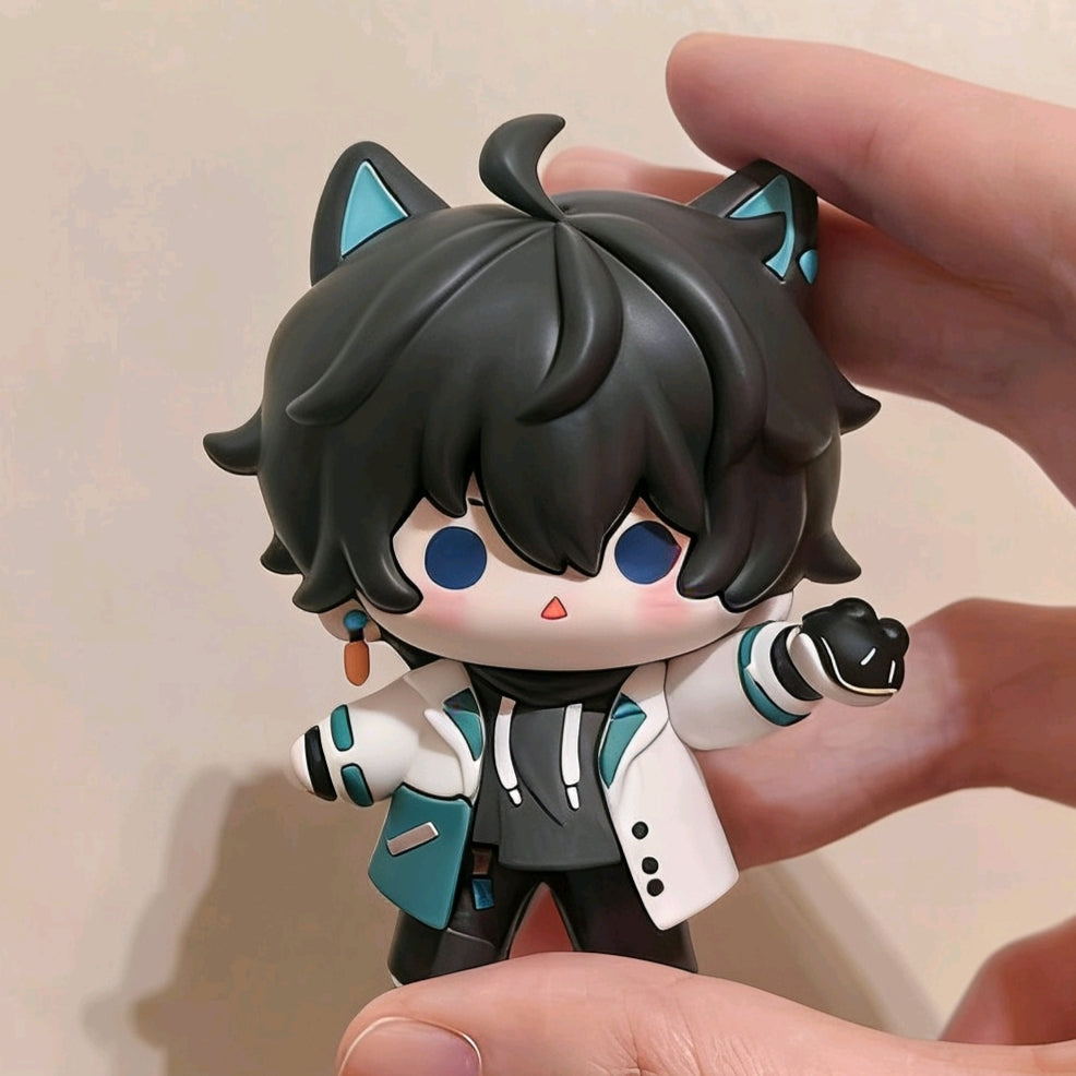 Muyo House Fanmade Fanart Black Hair White Clothes 7.5CM Action Figure