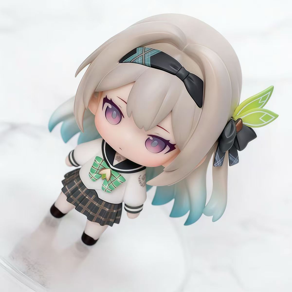 Muyo House Fanmade Fanart Long Silver-white Hair With Light Green Clothes 8CM Standing Pose Action Figure