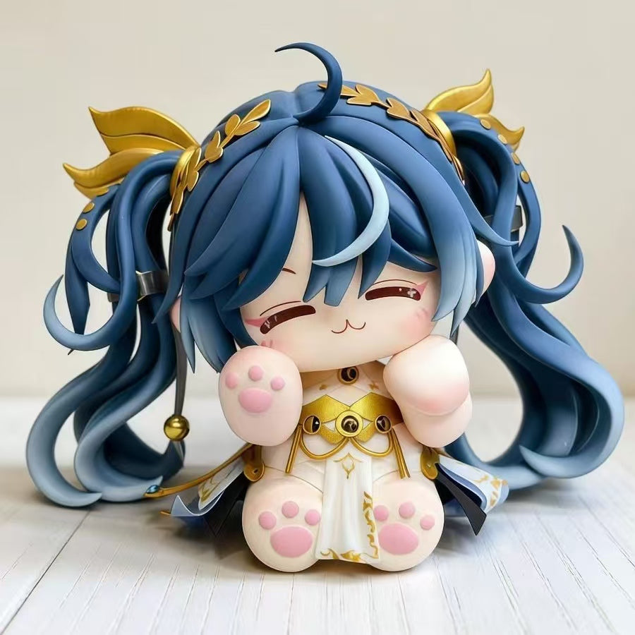 Muyo House Fanmade Fanart Long Blue Hair White Clothes 8CM Action Figure