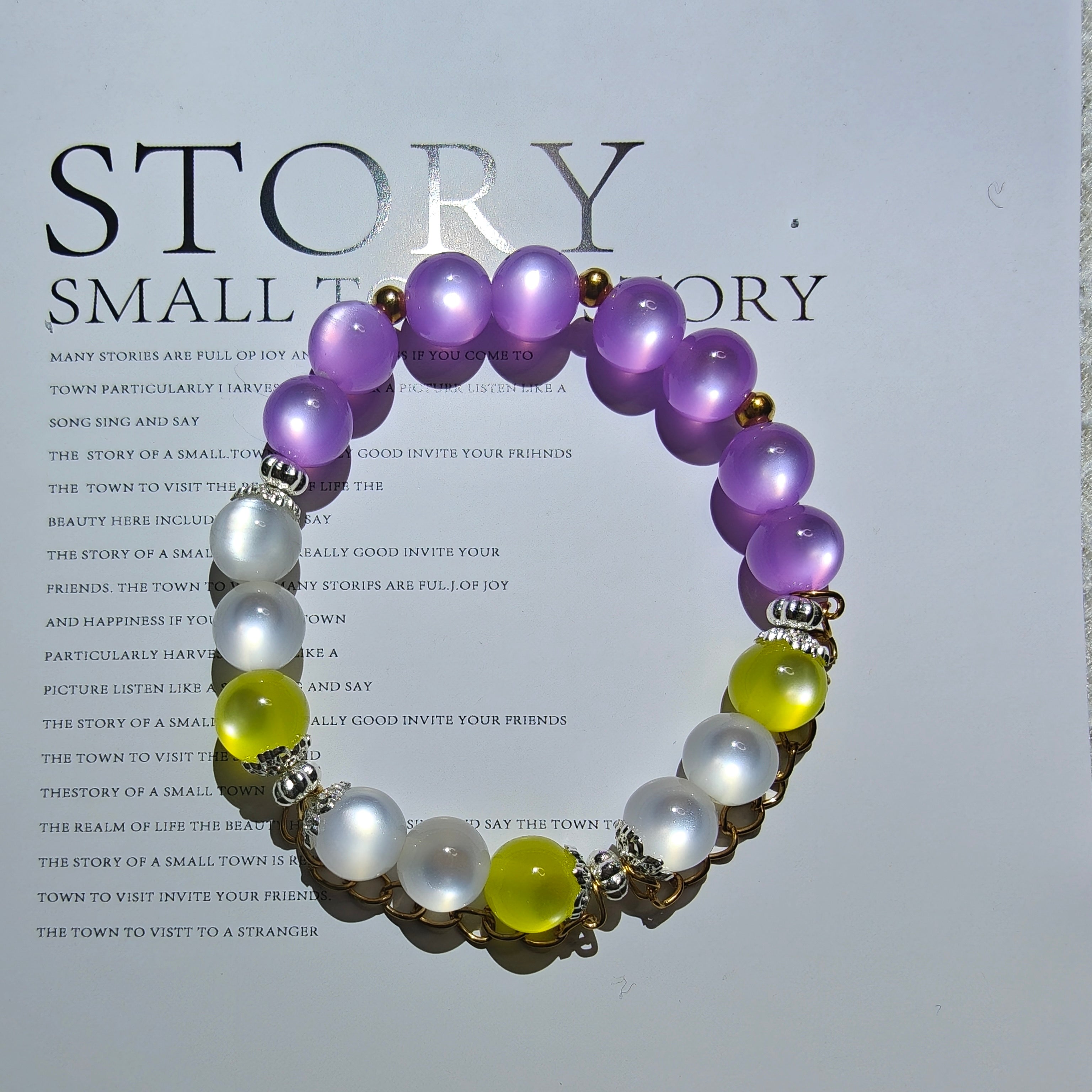 Muyo Hose KPop Demon Hunters Huntrix Rumi ALL White Performance Suit Inspired Round Beads Bracelet