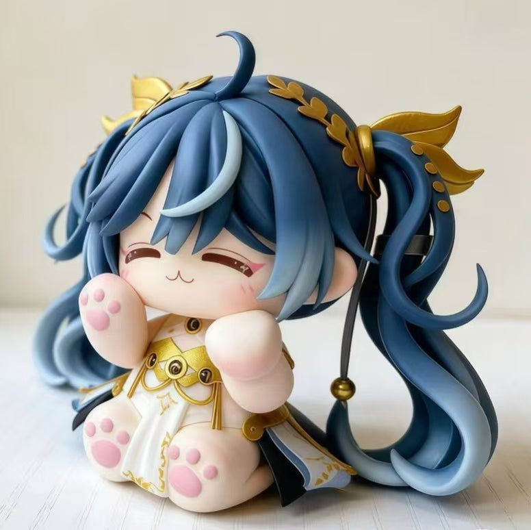 Muyo House Fanmade Fanart Long Blue Hair White Clothes 8CM Action Figure