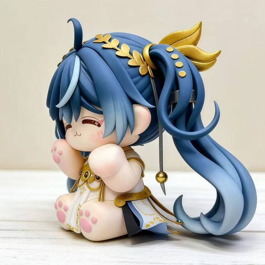 Muyo House Fanmade Fanart Long Blue Hair White Clothes 8CM Action Figure