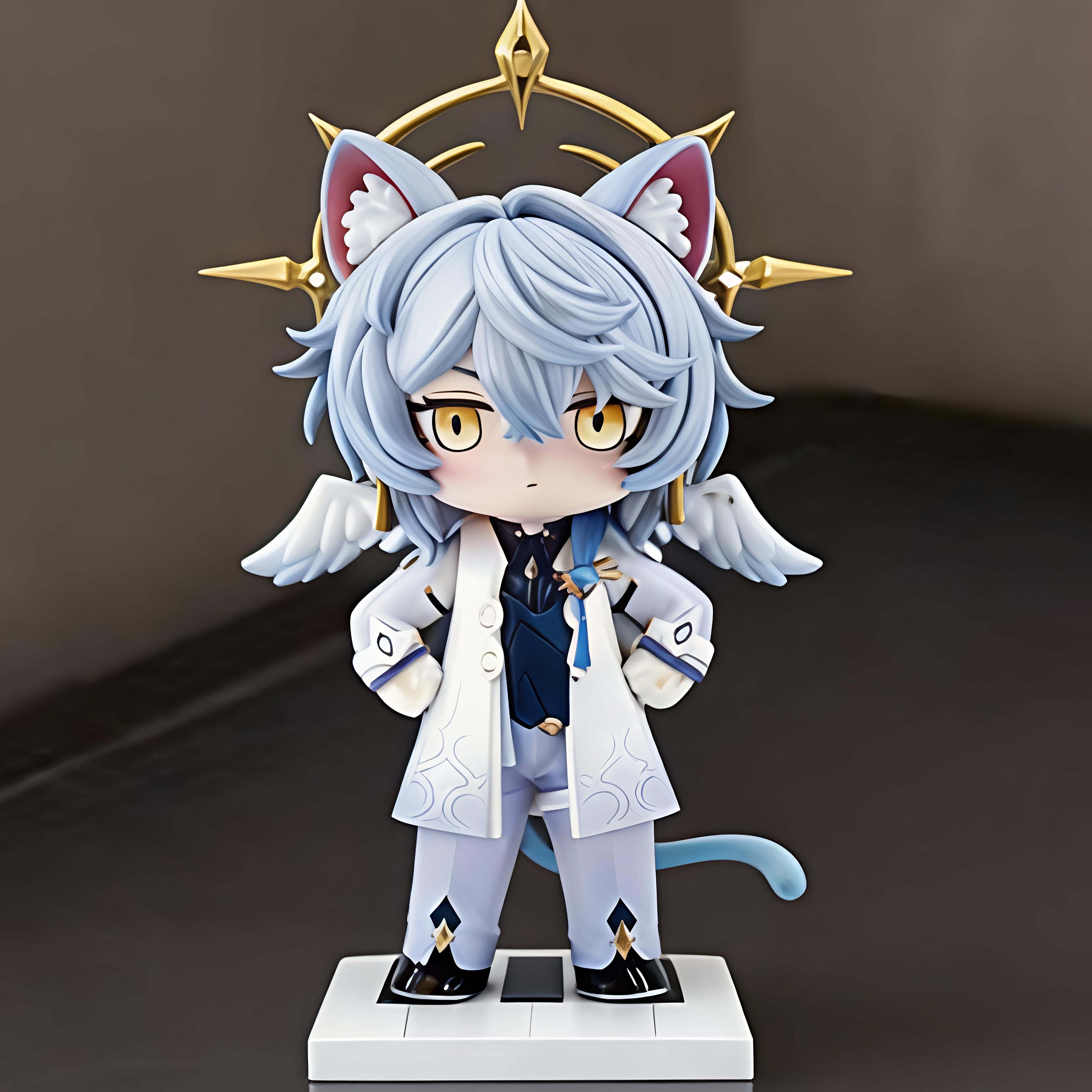 Muyo House Fanmade Fanart Blue Hair With Wings & a tail 16CM Action Figure