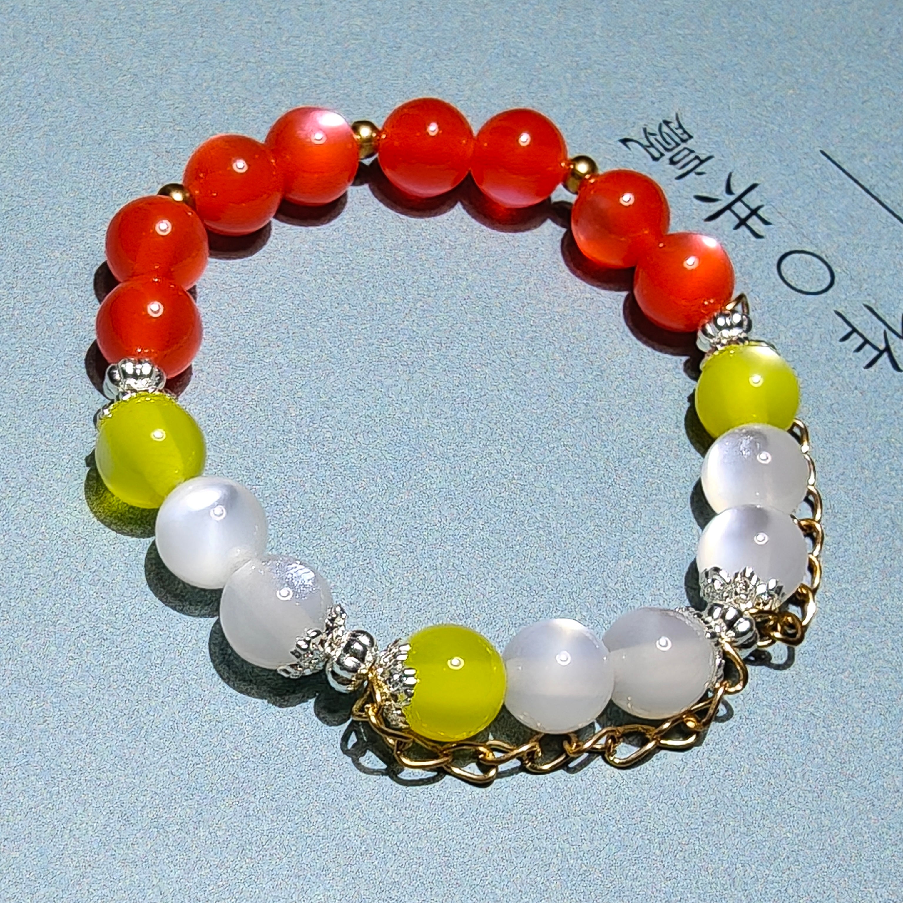 Muyo Hose KPop Demon Hunters Huntrix Mira ALL White Performance Suit Inspired Round Beads Bracelet