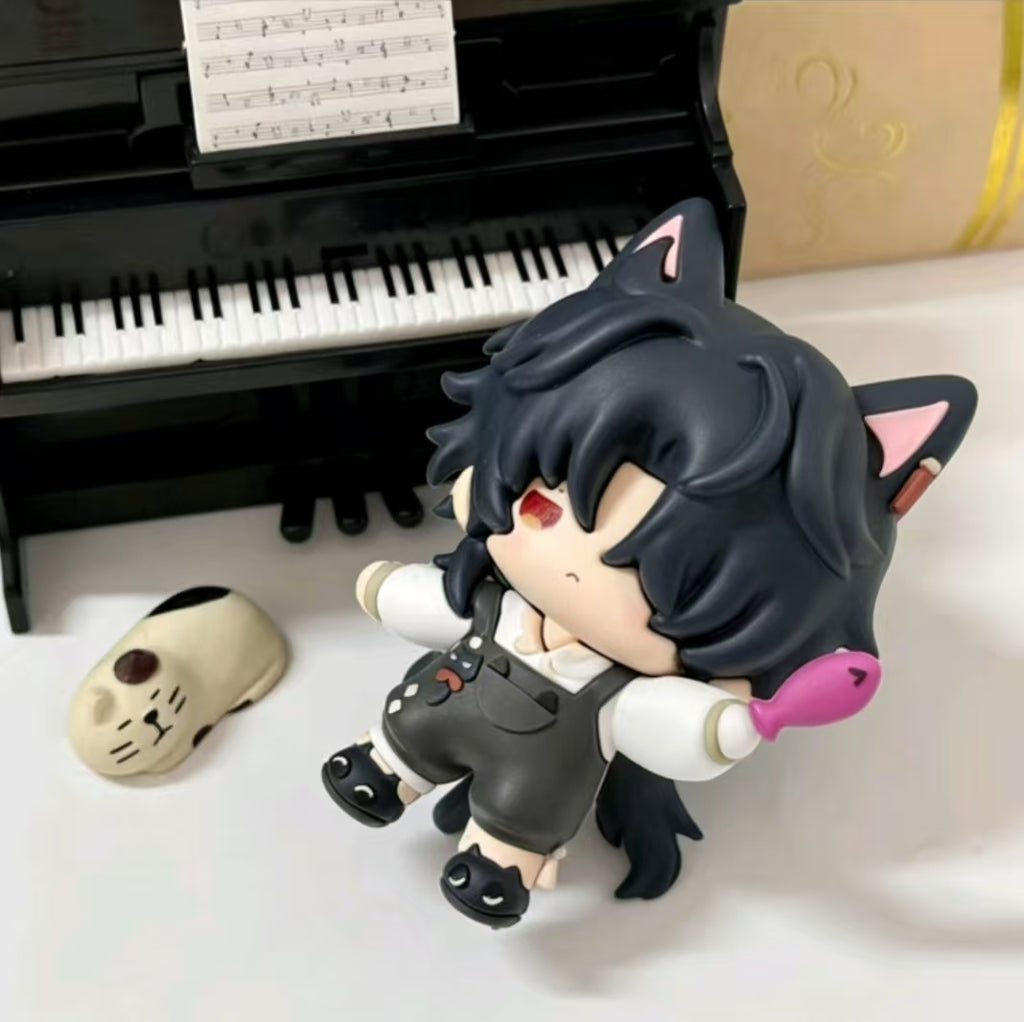Muyo House Fanmade Fanart with Dark Black Hair  Black Clothes Action Figure