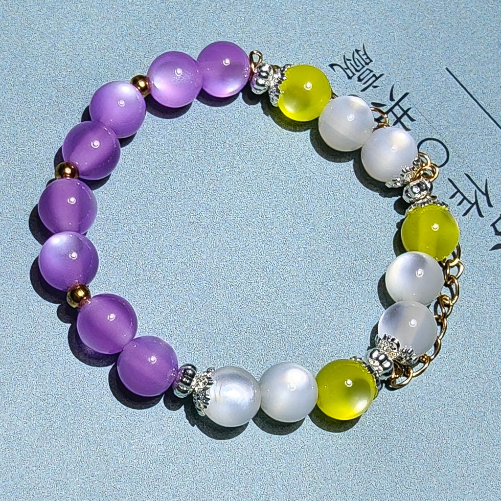 Muyo Hose KPop Demon Hunters Huntrix Rumi ALL White Performance Suit Inspired Round Beads Bracelet