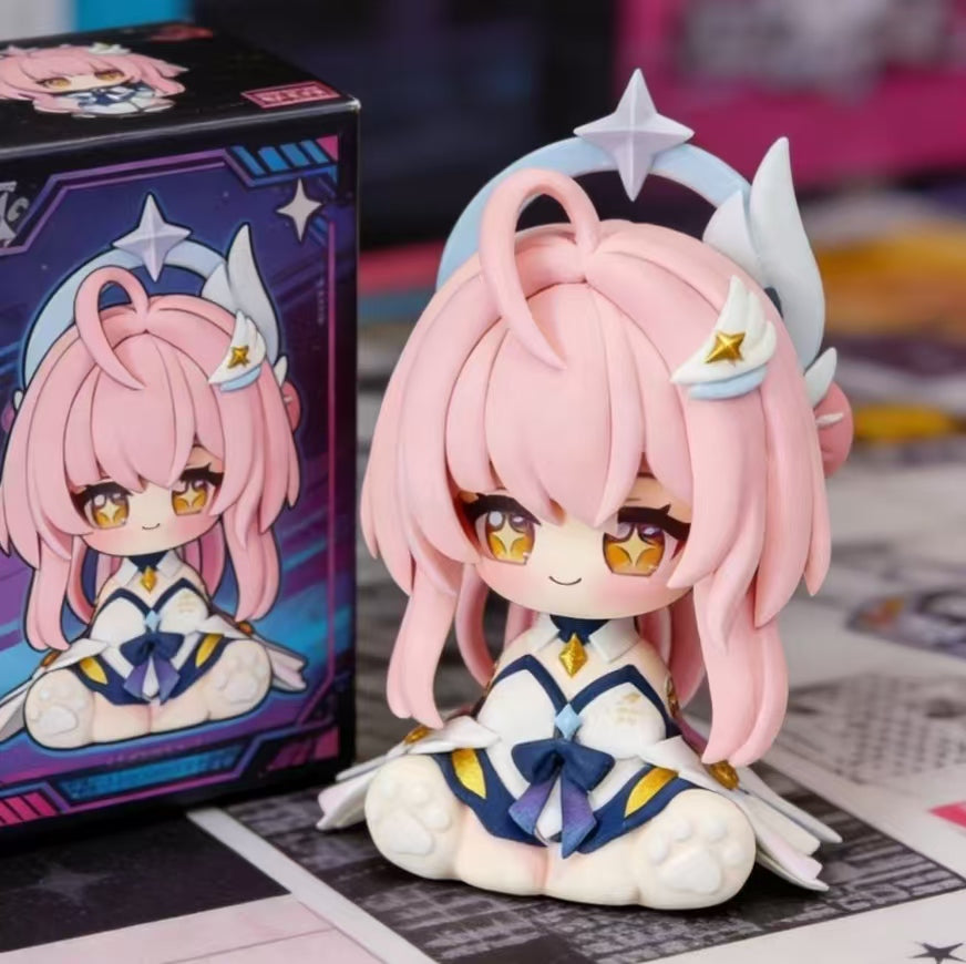 Muyo House Fanmade Fanart Pink Hair White Clothes Siting 8CM Action Figure