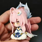 Muyo House Fanmade Fanart Pink Hair White Clothes Siting 8CM Action Figure