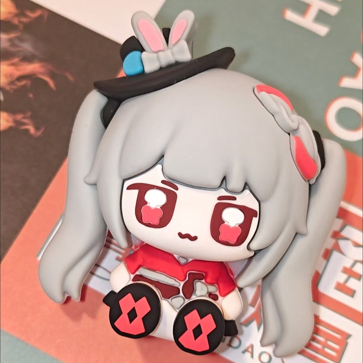 Muyo House Fanmade Fanart  White Hair with Bunny Ear Hat Action Figure
