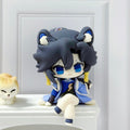 Muyo House Chibi Tiger Ears Figure Dark Hair Blue Hanfu Decor