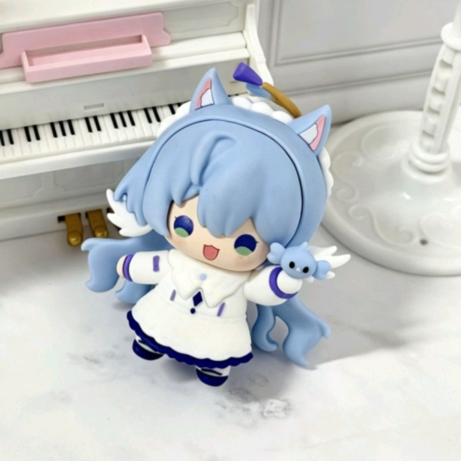 Muyo House Fanmade Fanart  Blue Hair with Aether Ring White Clothes  Action Figure