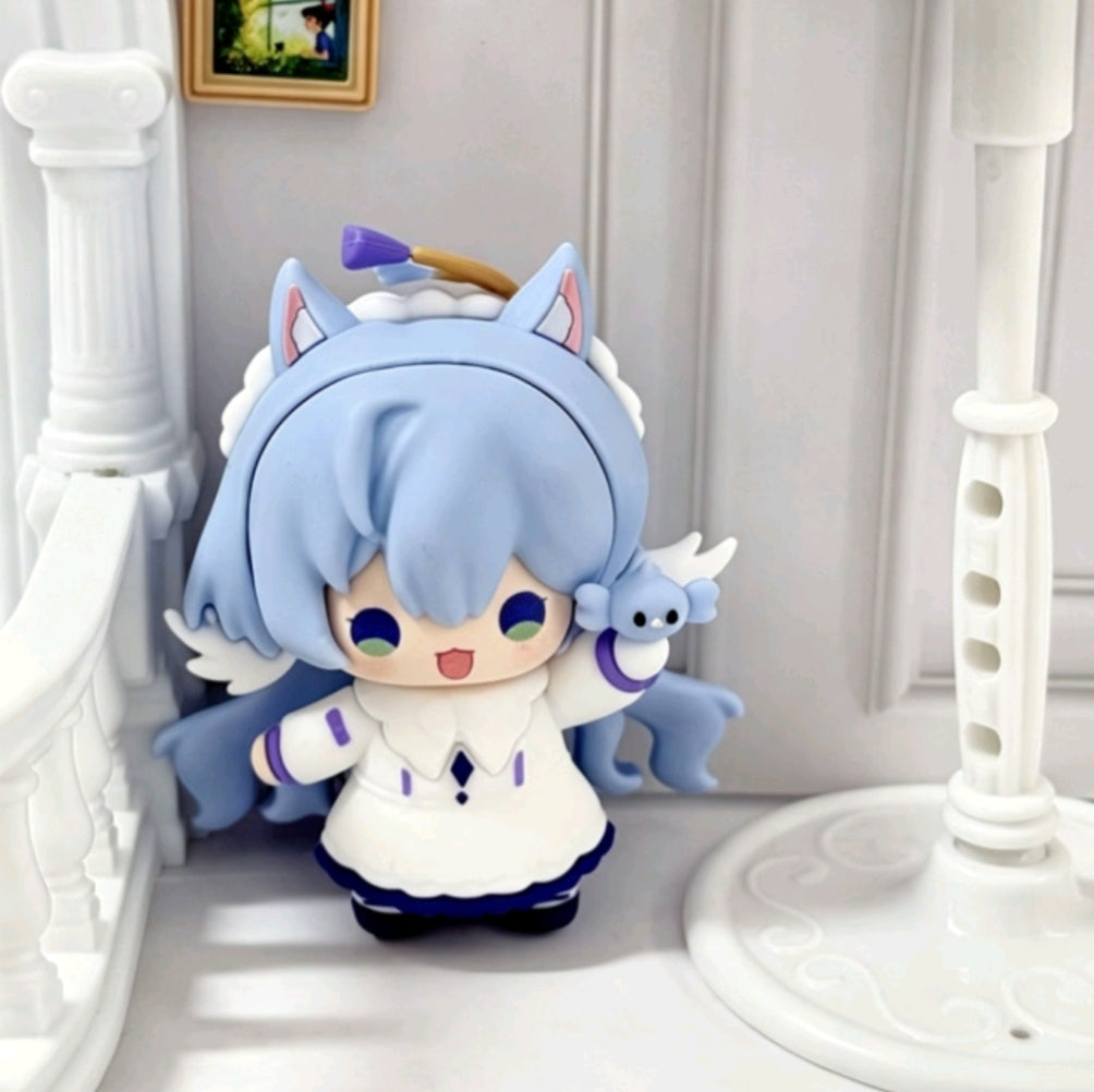 Muyo House Fanmade Fanart  Blue Hair with Aether Ring White Clothes  Action Figure