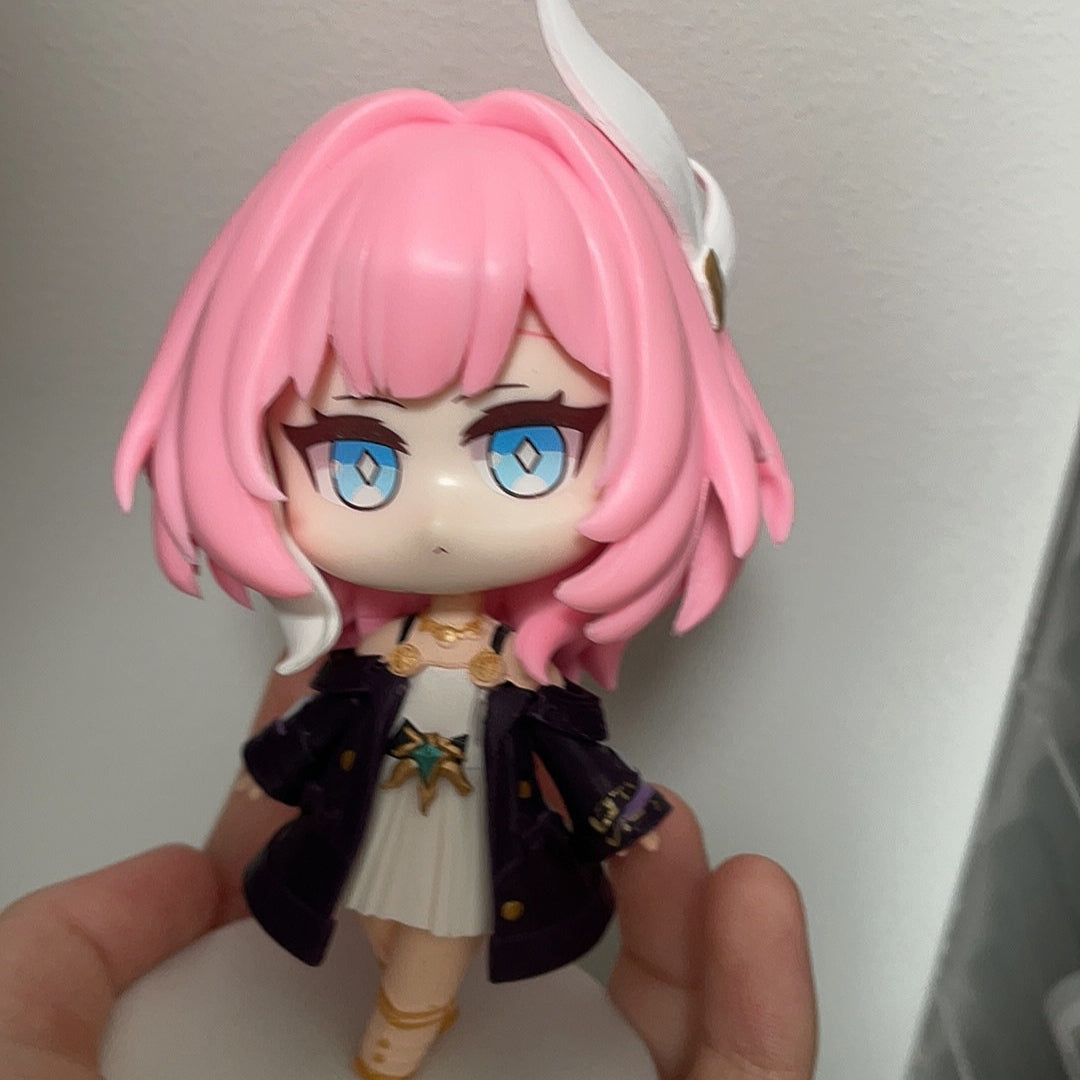 Muyo House Fanmade Fanart Pink Hair Purple Clothes 7.5CM Standing Pose Action Figure