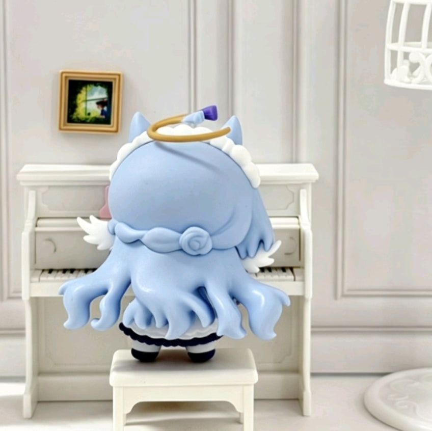 Muyo House Fanmade Fanart  Blue Hair with Aether Ring White Clothes  Action Figure